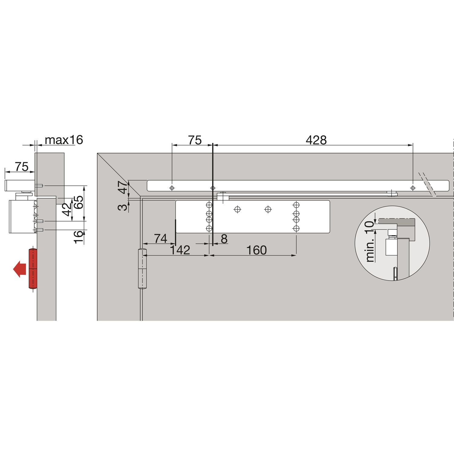 Türschließer TS 98 XEA G EMR Ubivis Größe EN 1 6 1 Flügel mit