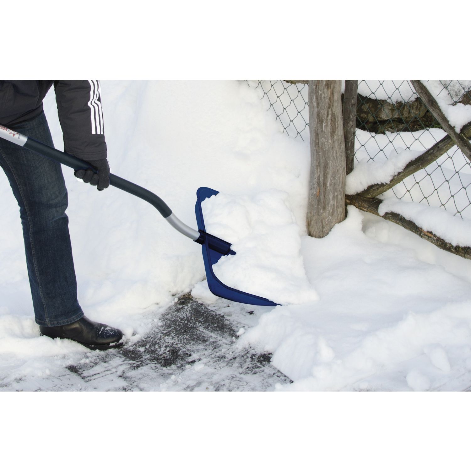 Sonneck Schneeschaufel Schneeschieber 550x370mm, ergonomischer Alu-Stiel  1500mm - vasalat
