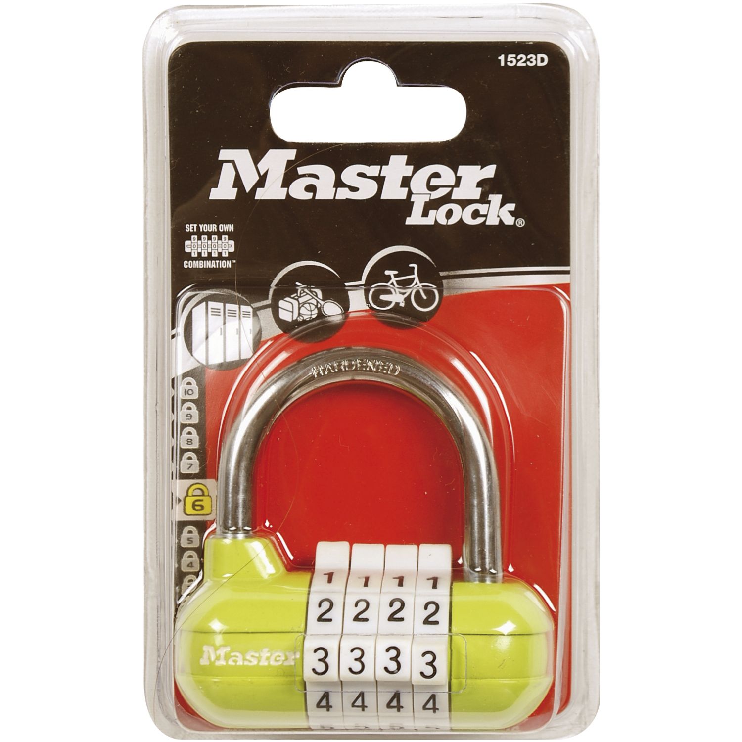 MASTER LOCK Vorhangschloss 1523 EURD Pro Sport Zahlenschloss, 64 mm