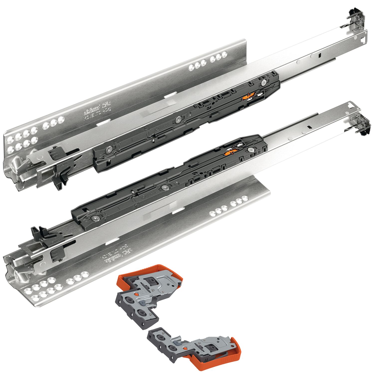 Guide Per Cassetti Blum Movento Blumotion S 760H - Estensione Completa, Soft Close, Capacità 40 Kg, 480 Mm