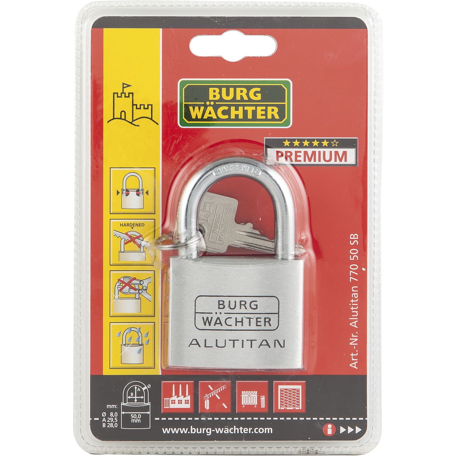 BURG-WÄCHTER Vorhangschloss 770 Alutitan - vasalat