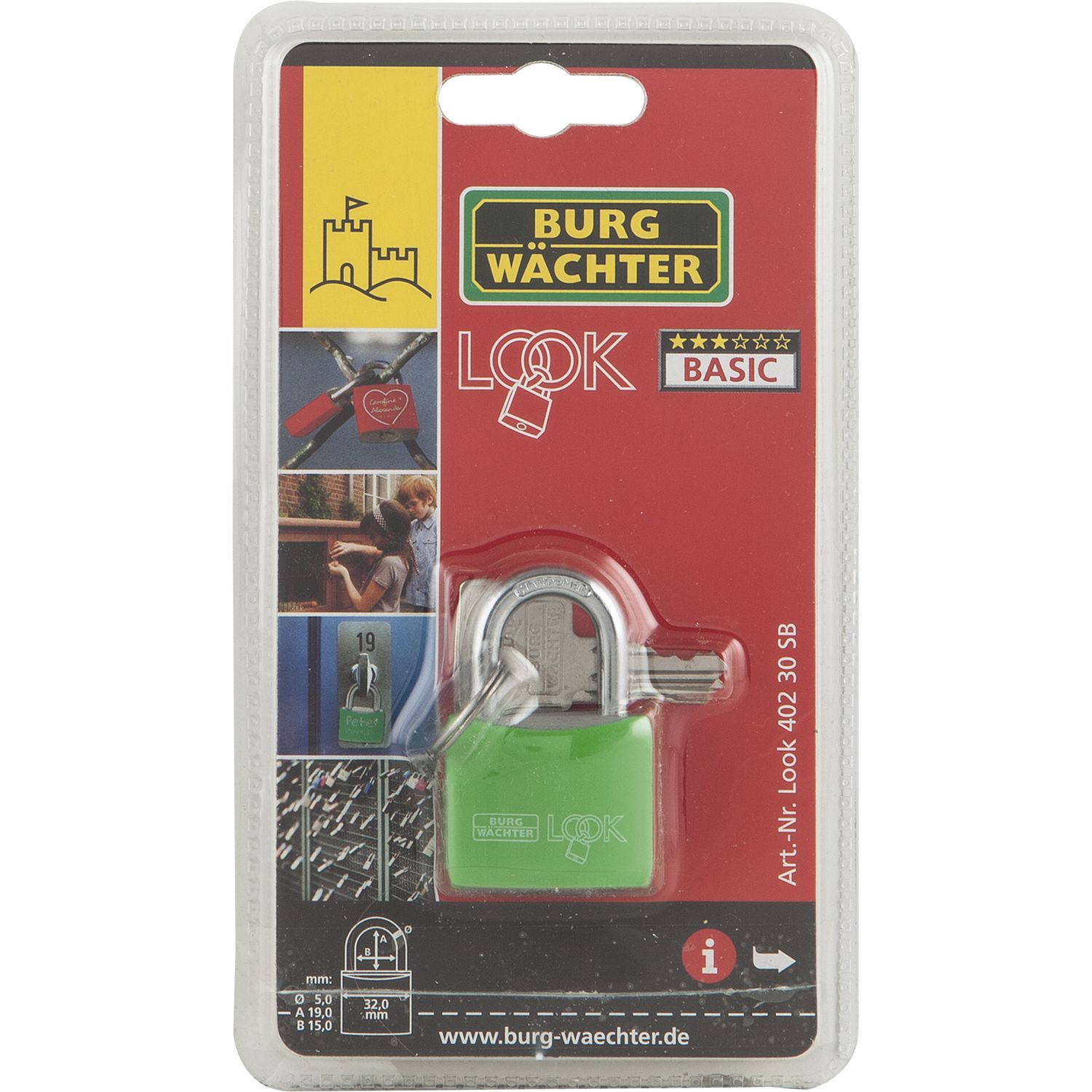 BURG-WÄCHTER Vorhangschloss Look 402 verschiedensperrend - vasalat