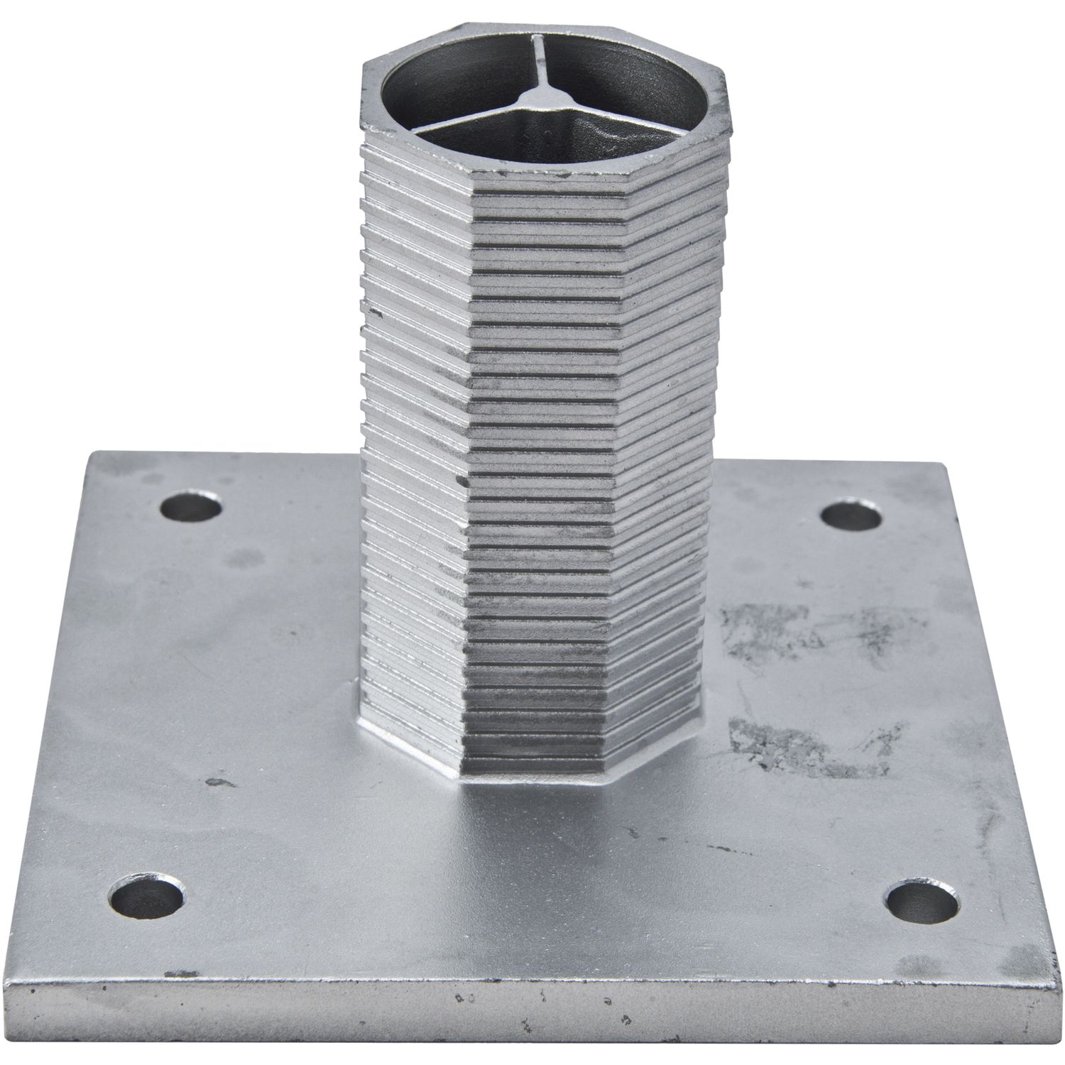H+S Dübelplatte für die Hauptsäule (Zaunhöhe bis 1,25m) 55×125 mm Aluminium