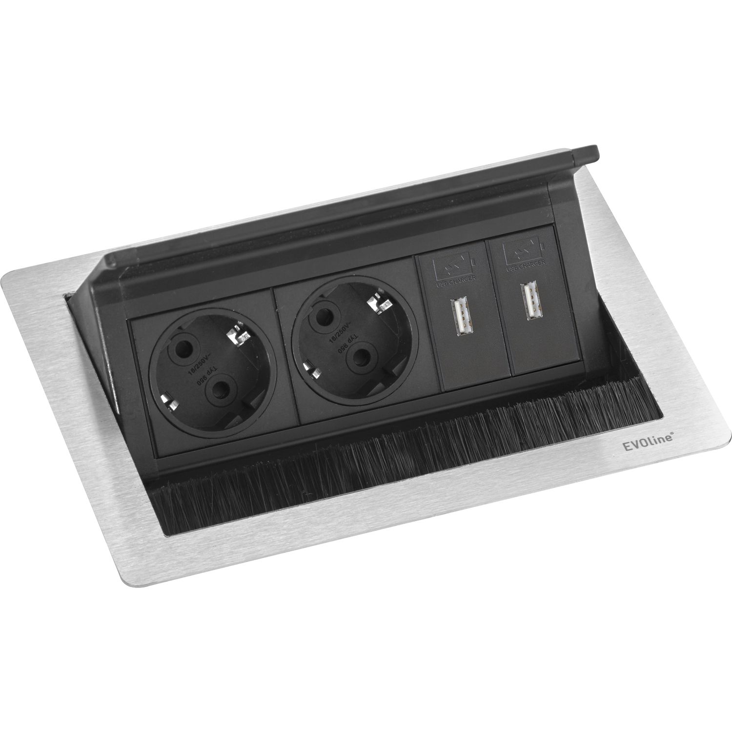 EVOline Steckdosenelement EVOline Flip Top Push 230 V - vasalat