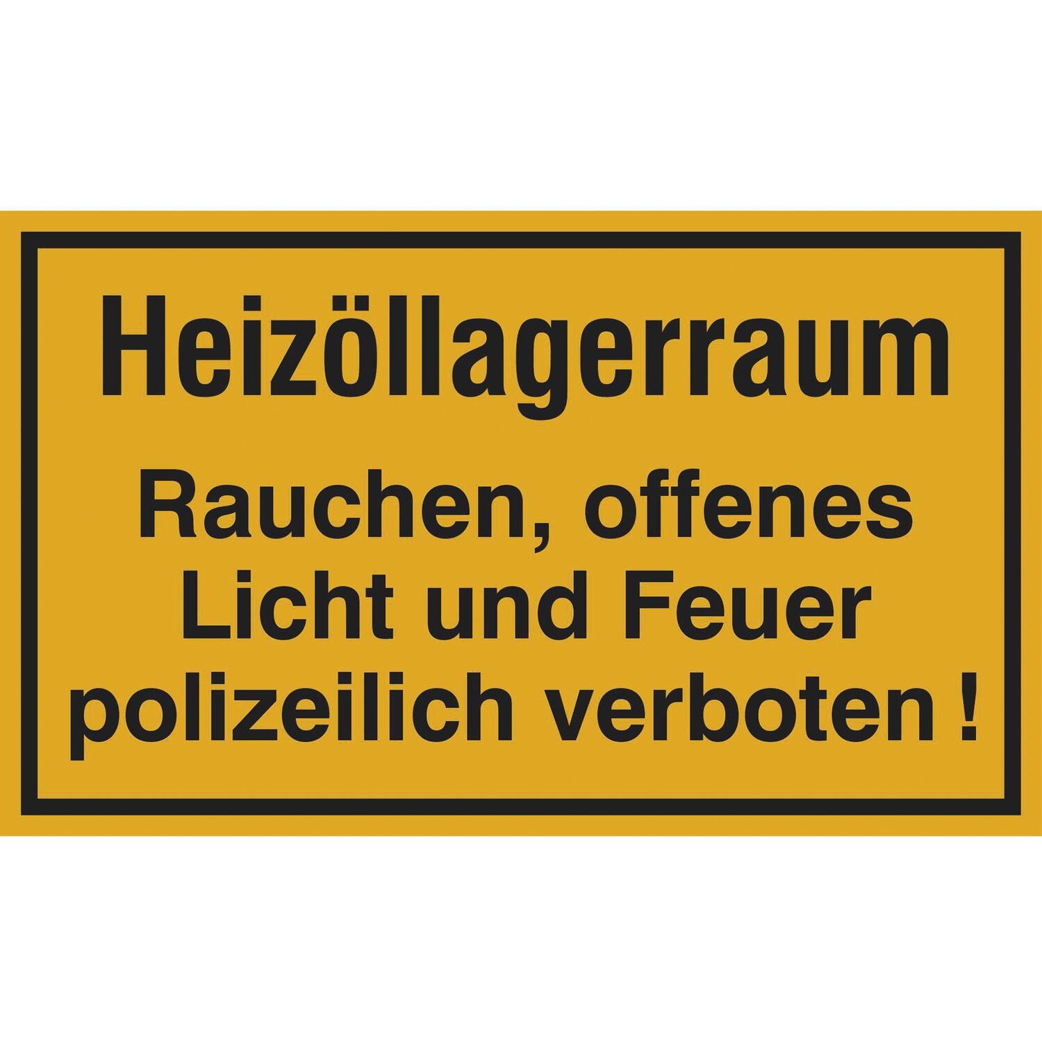 Selbstklebendes Schild 'Öllagerraum' Für Gas- & Heizungsanlagen – Kunststoff, 20x30 Cm, Made In Germany