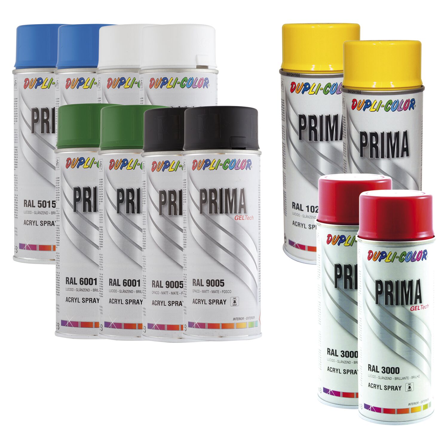 DupliColor Lackspray SET 6 verschiedene Farben 12 Sprüh