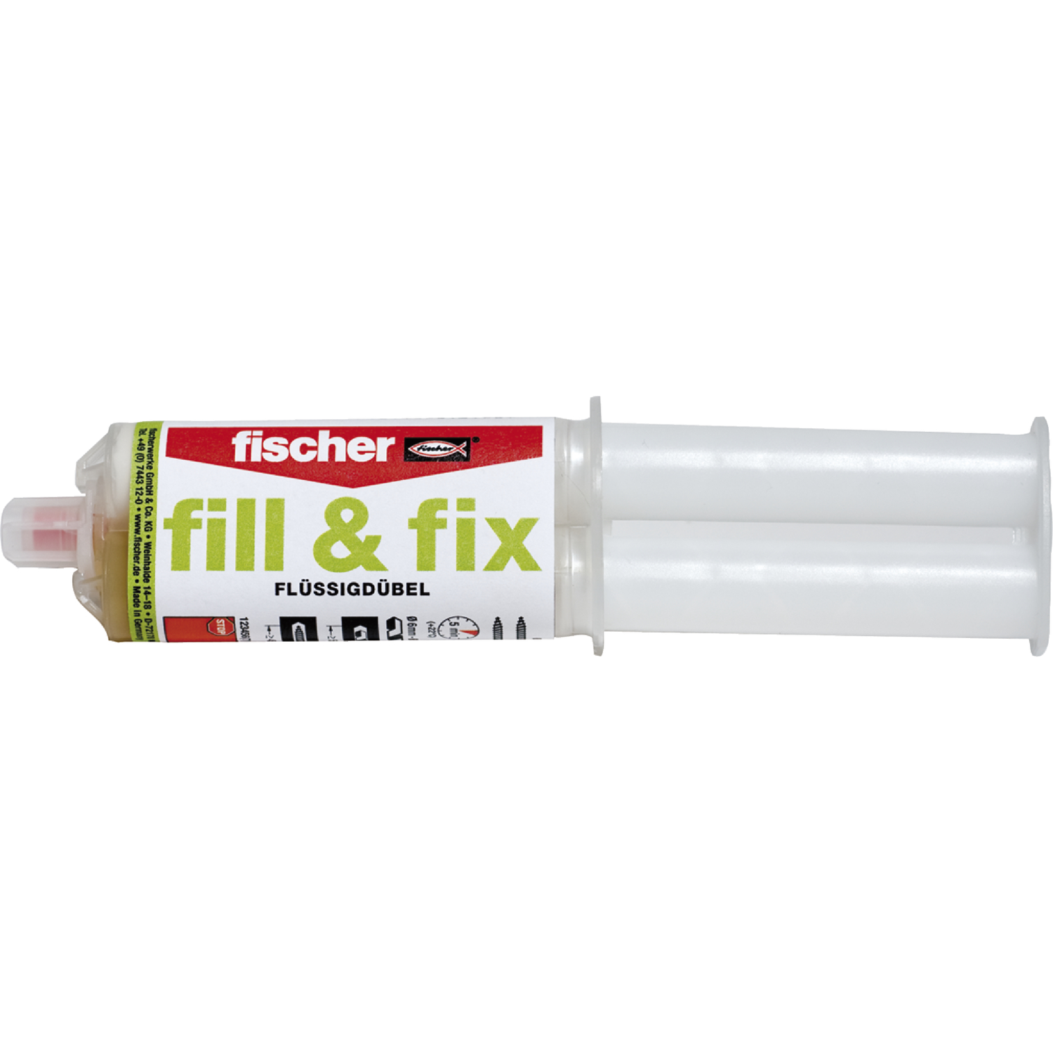 Fischer fill & fix Flüssigdübel zum Ausfüllen und Reparieren mit Siebhülse 25ml
