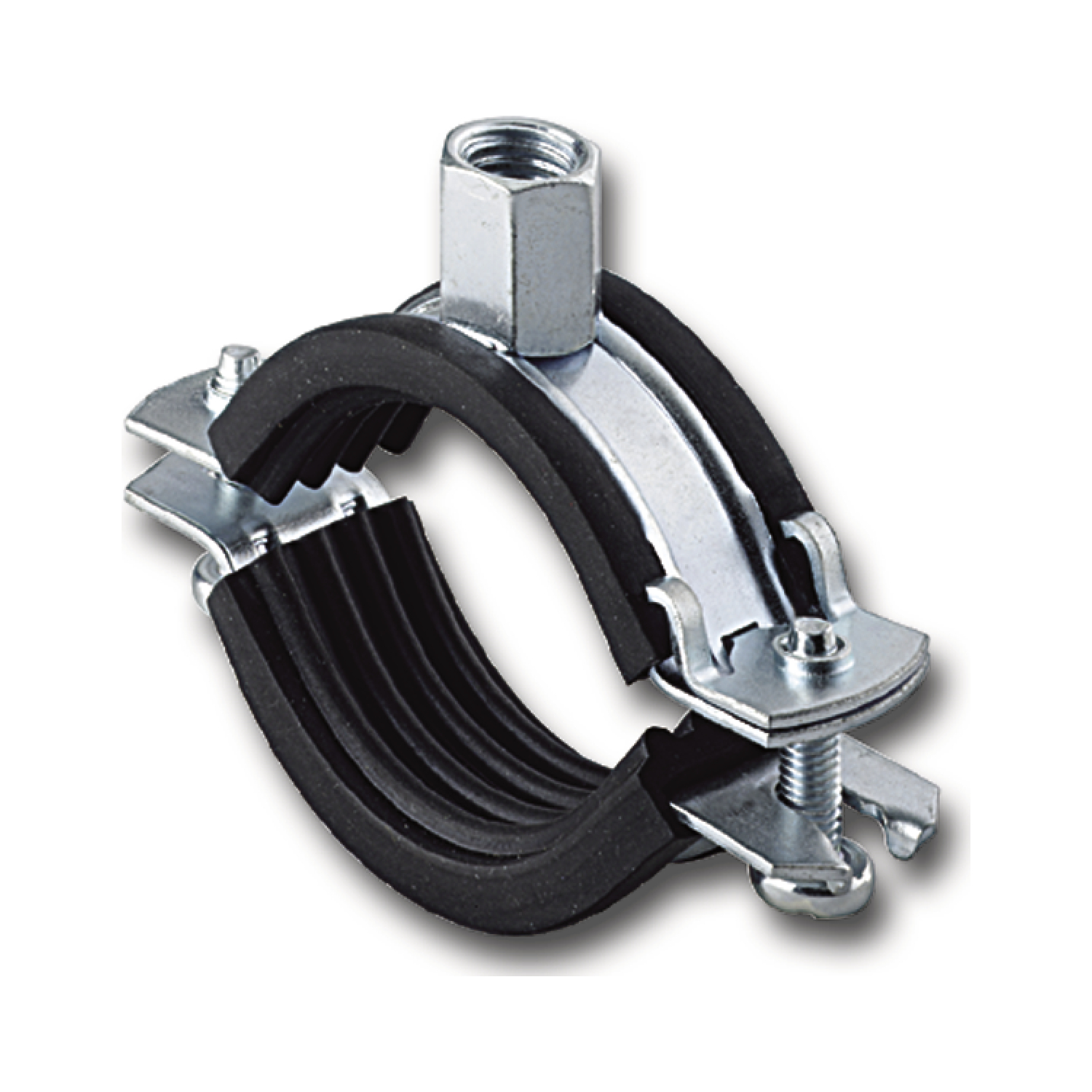 10 Stück Rohrschellen 1 1/2" (46-52mm) Aus Verzinktem Stahl Mit EPDM-Dichtung - Inkl. Dübel & Schrauben