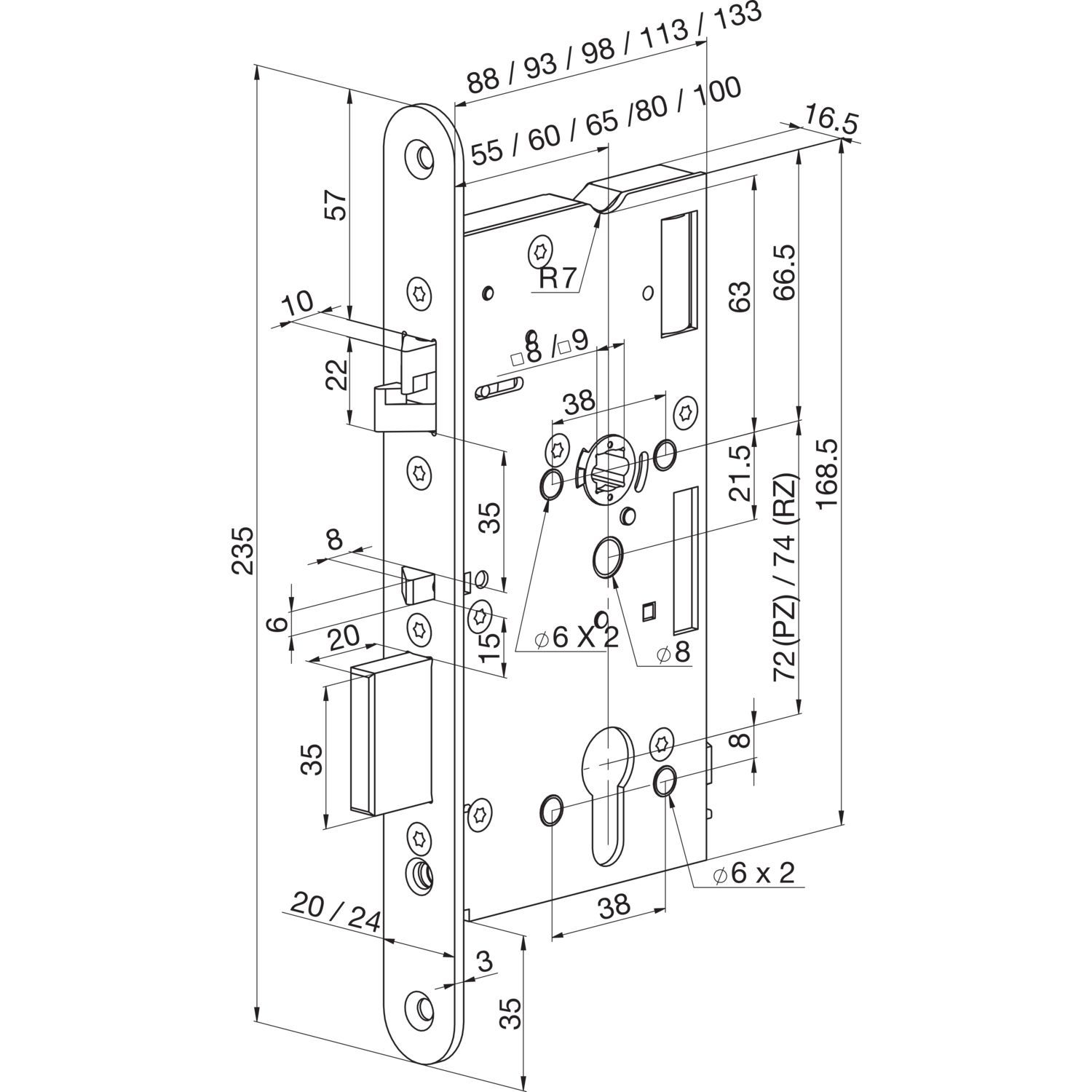 Details Zu Elektro Sicherheitsschloss El 560 Dm 55 Stulp 20x235 Mm Stahl Verchromt Edel