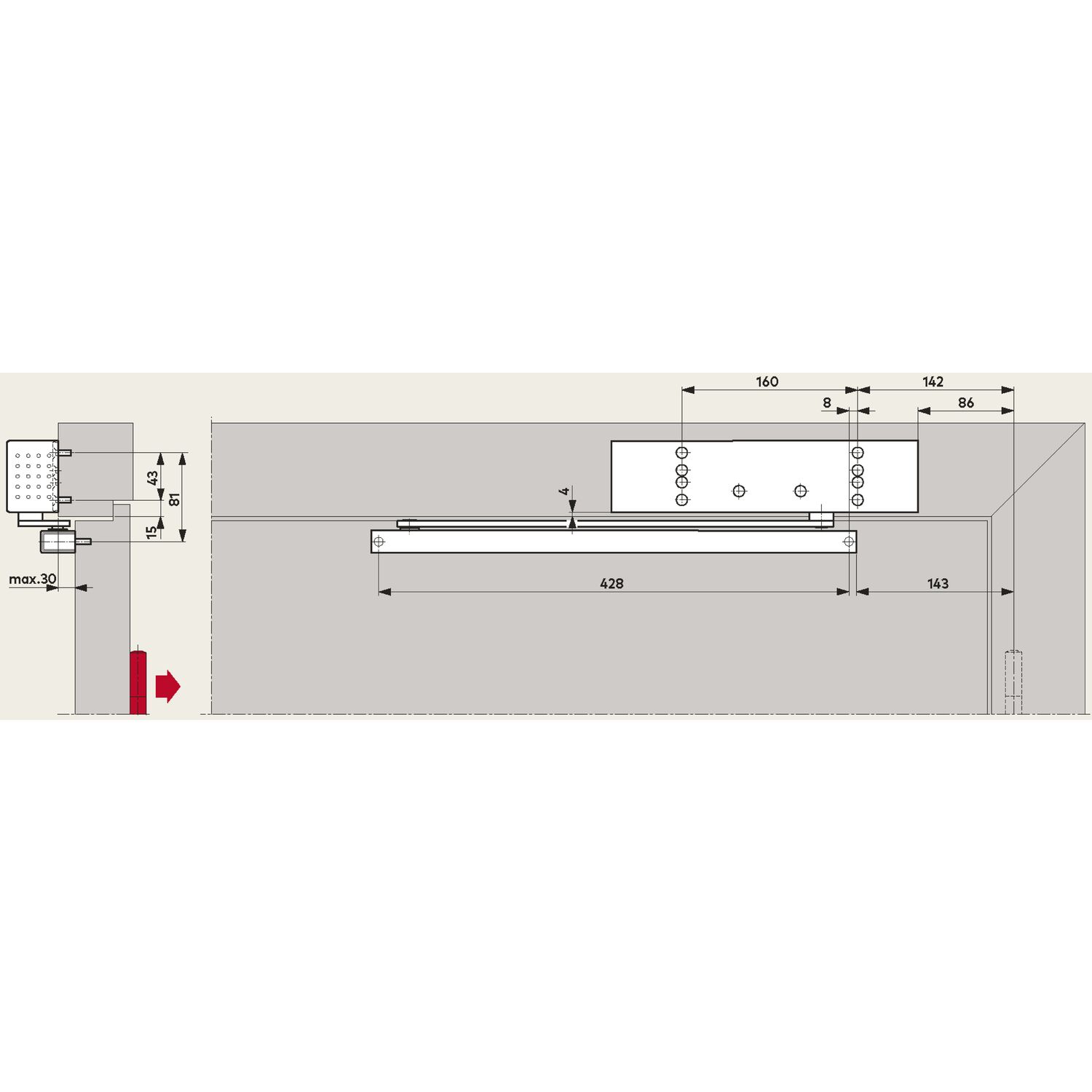 DORMAKABA Türschließer TS 92 B BASIC G-N EN 1-4, 1-flg., Gleitschiene ...