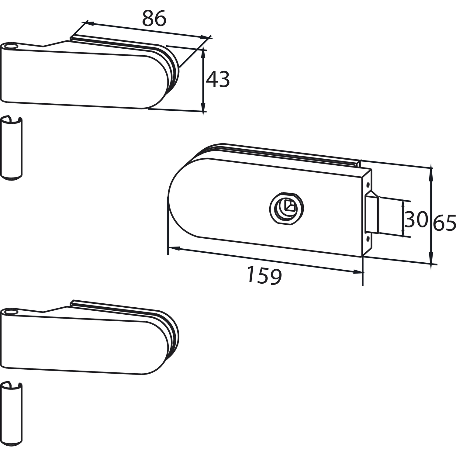 DORMA Beschlagsgarnitur Studio Rondo 10.101 - vasalat