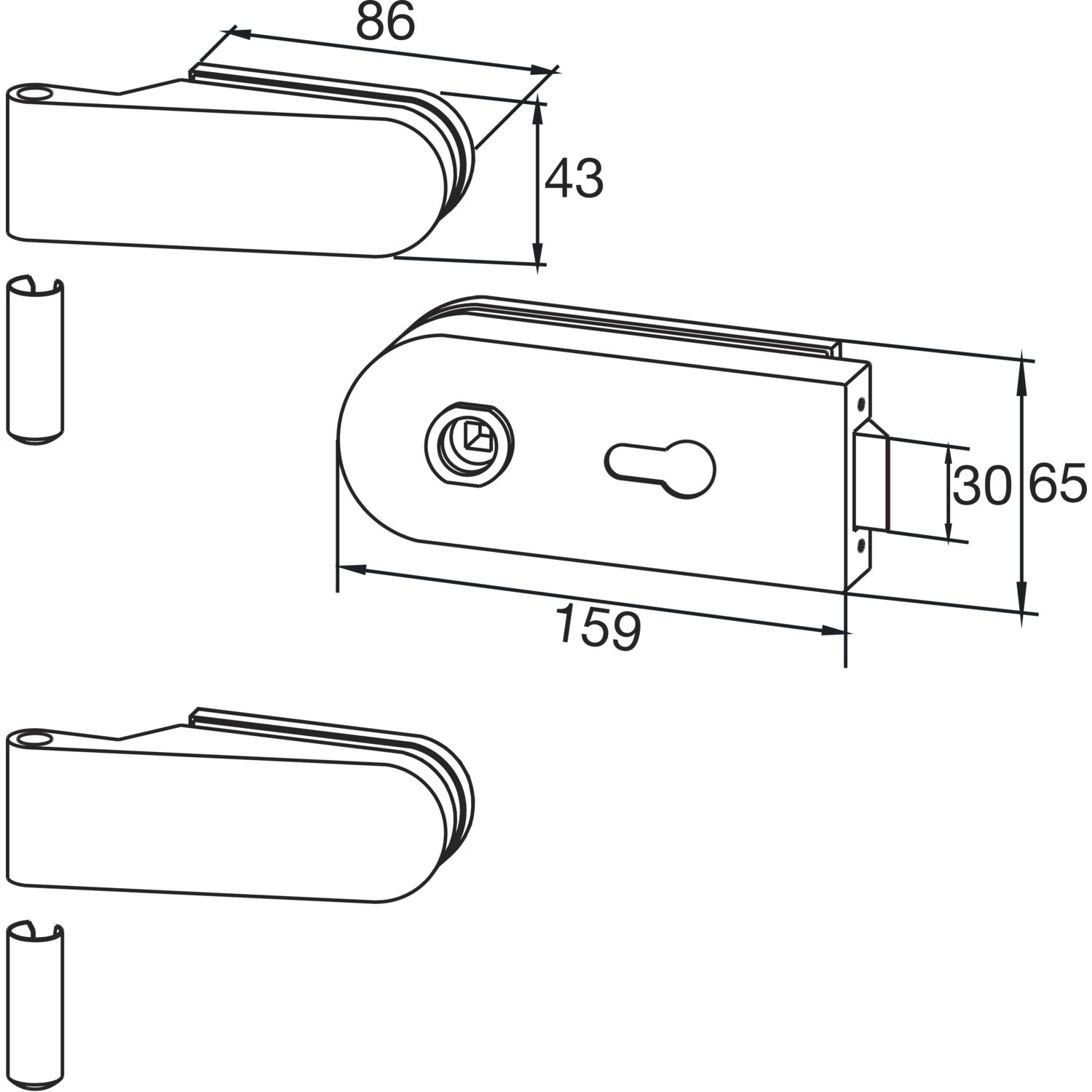 DORMA Beschlagsgarnitur Studio Rondo 10.102 - vasalat