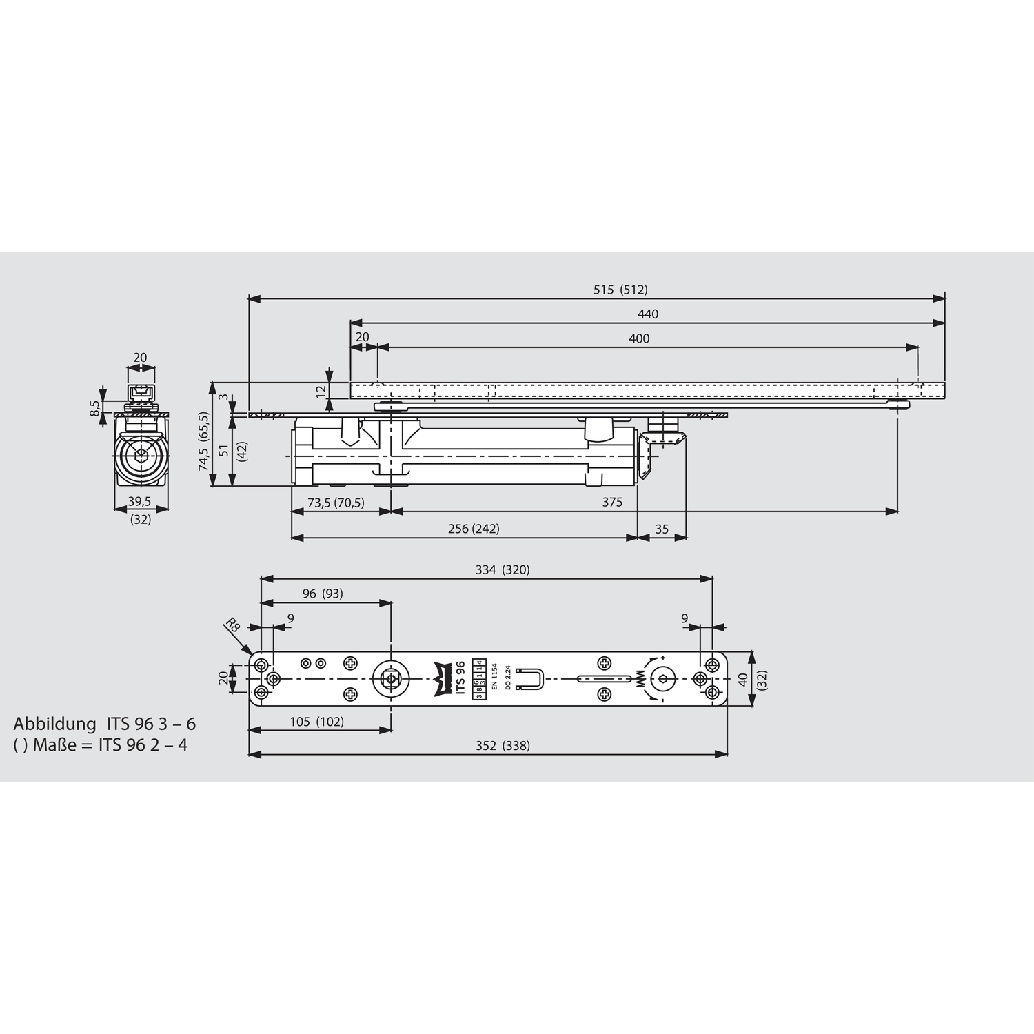 DORMAKABA Türschließer integriert ITS 96 EN 24 vasalat
