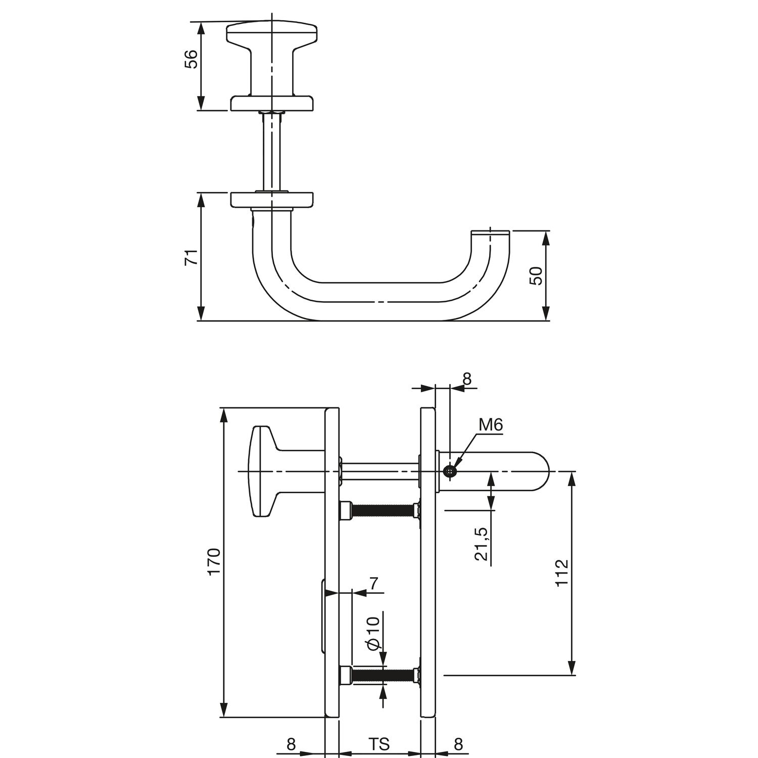 ECO Sicherheits-Wechselgarnitur D 110-auf Kurzschild, mit