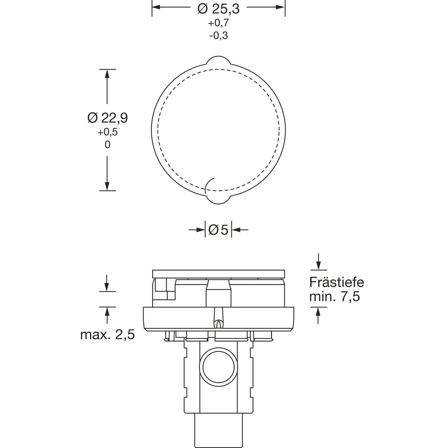 links auf minimalistischer Rosette FSB Fenstergriff 1021 schwarz matt