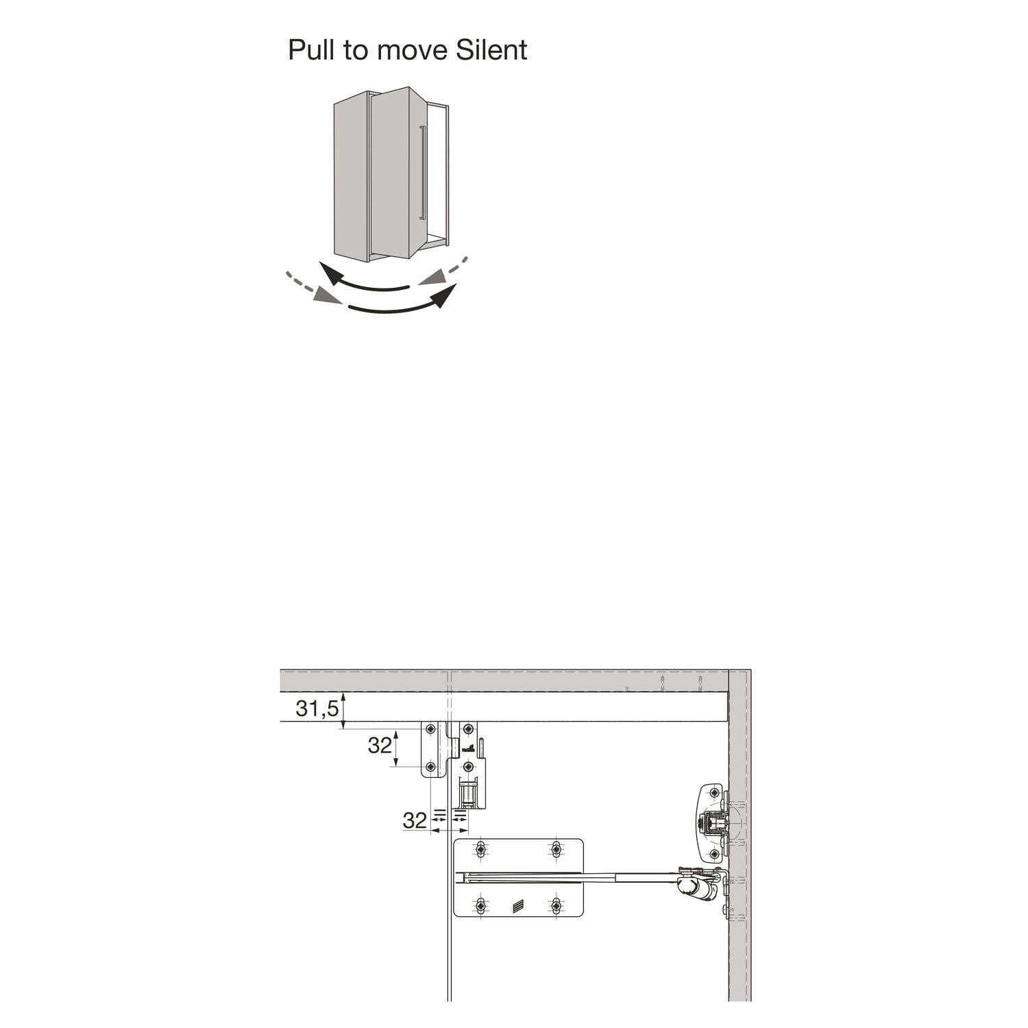 Механизм pull to move silent для wingline l исполнение medium r