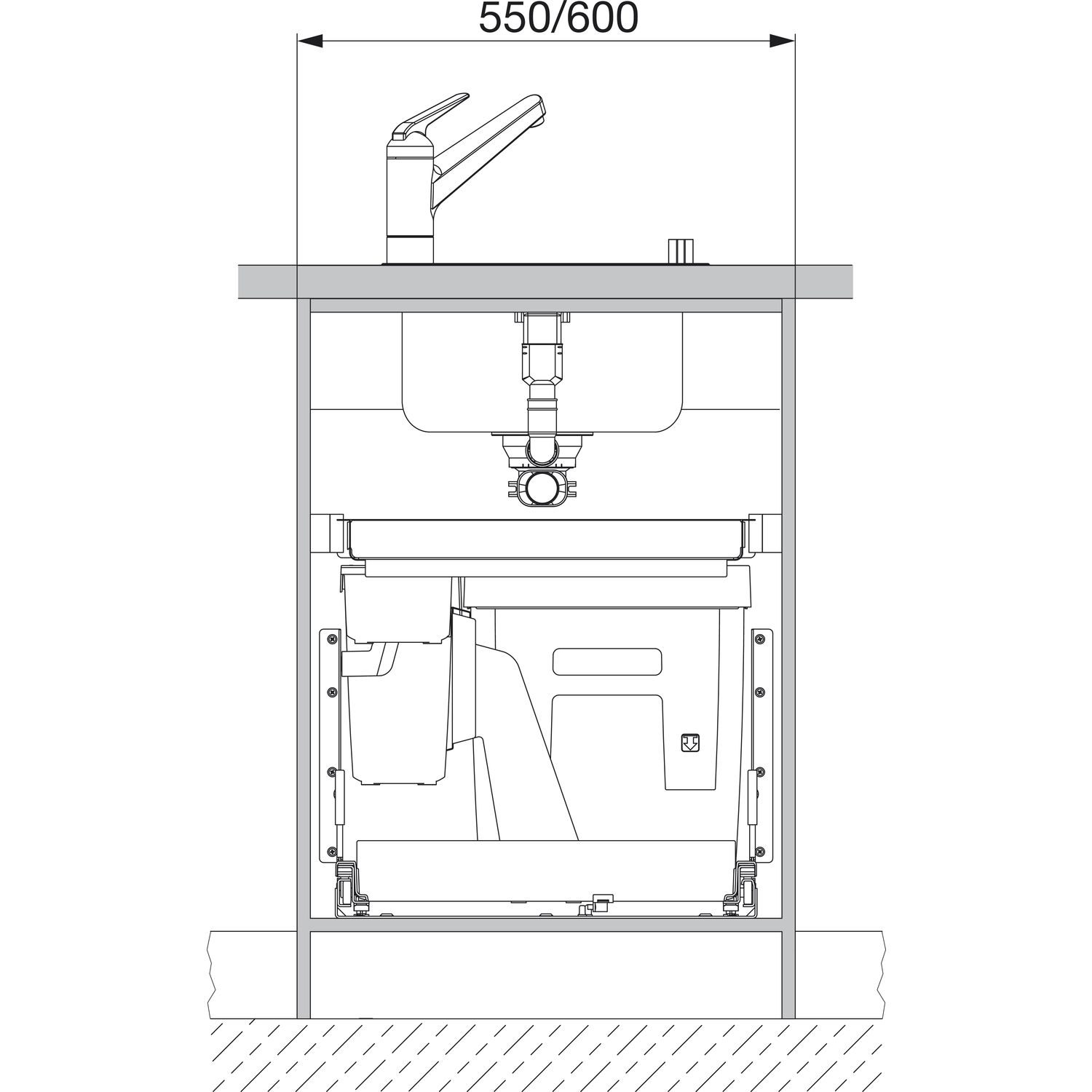 PEKA Einbau-Abfallsystem Oeko Complet 40+6+1.2, KB 550/600 ...