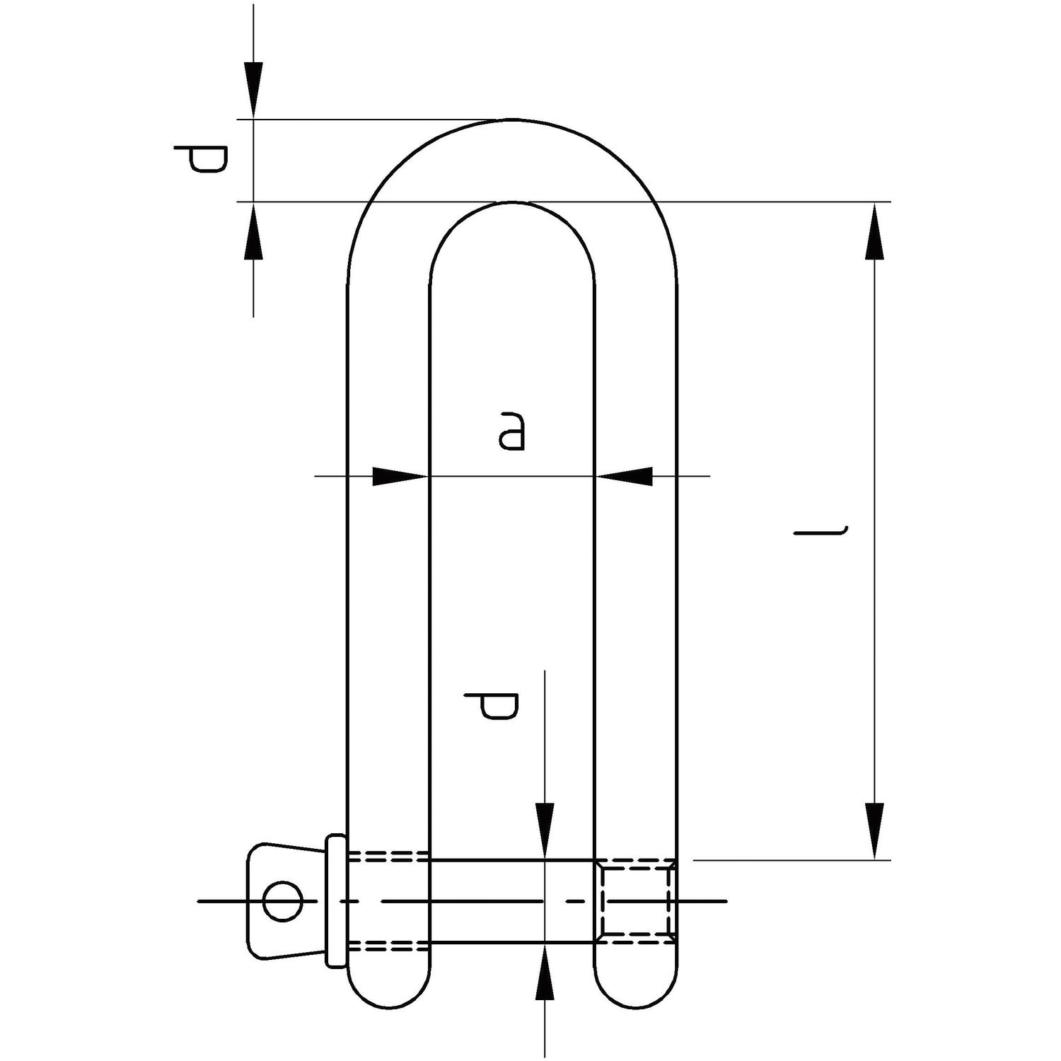 Schäkel lange Form - Edelstahl A4 - vasalat