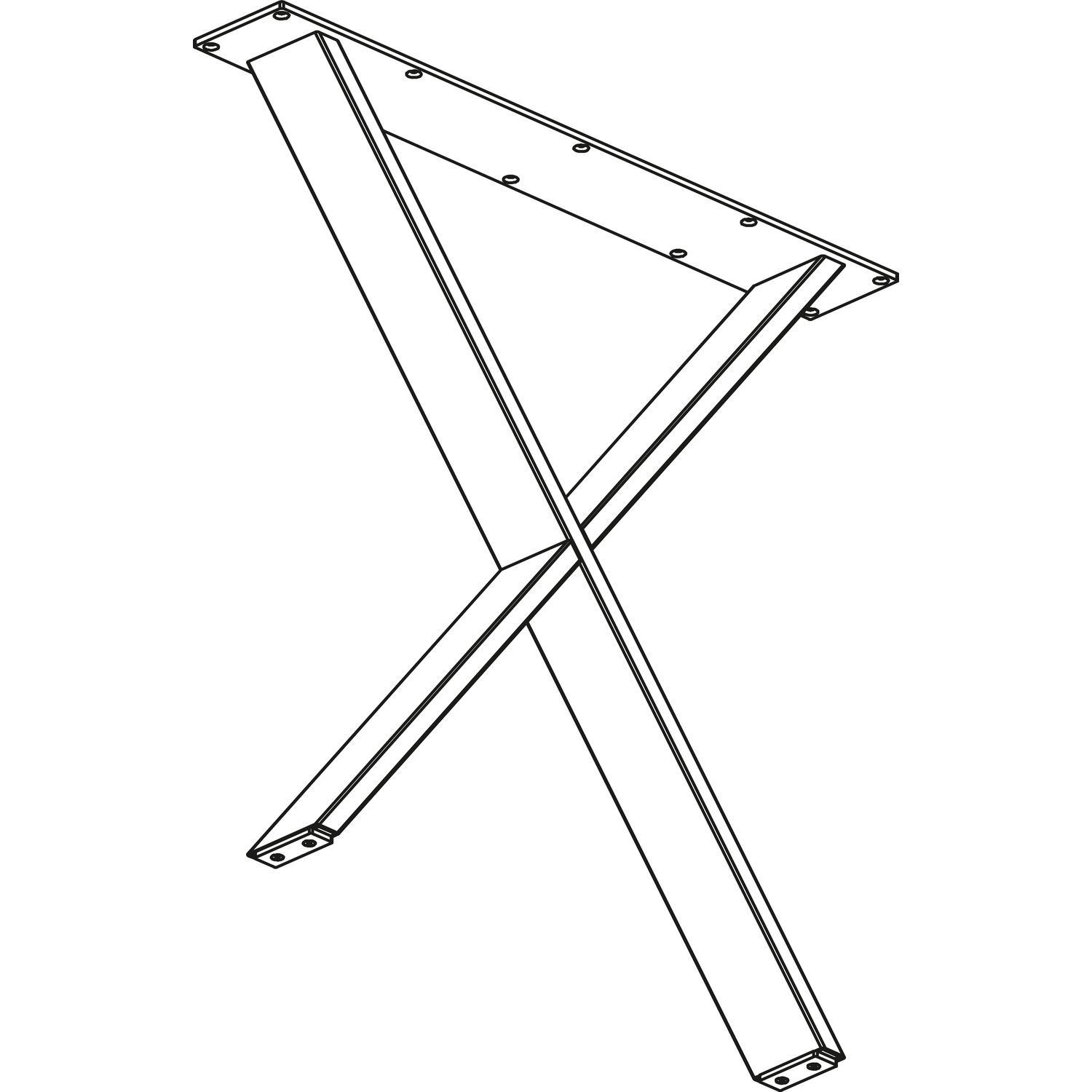 Tischkufe X Form 80x20 Mm B 700 H 720 Mm Vasalat