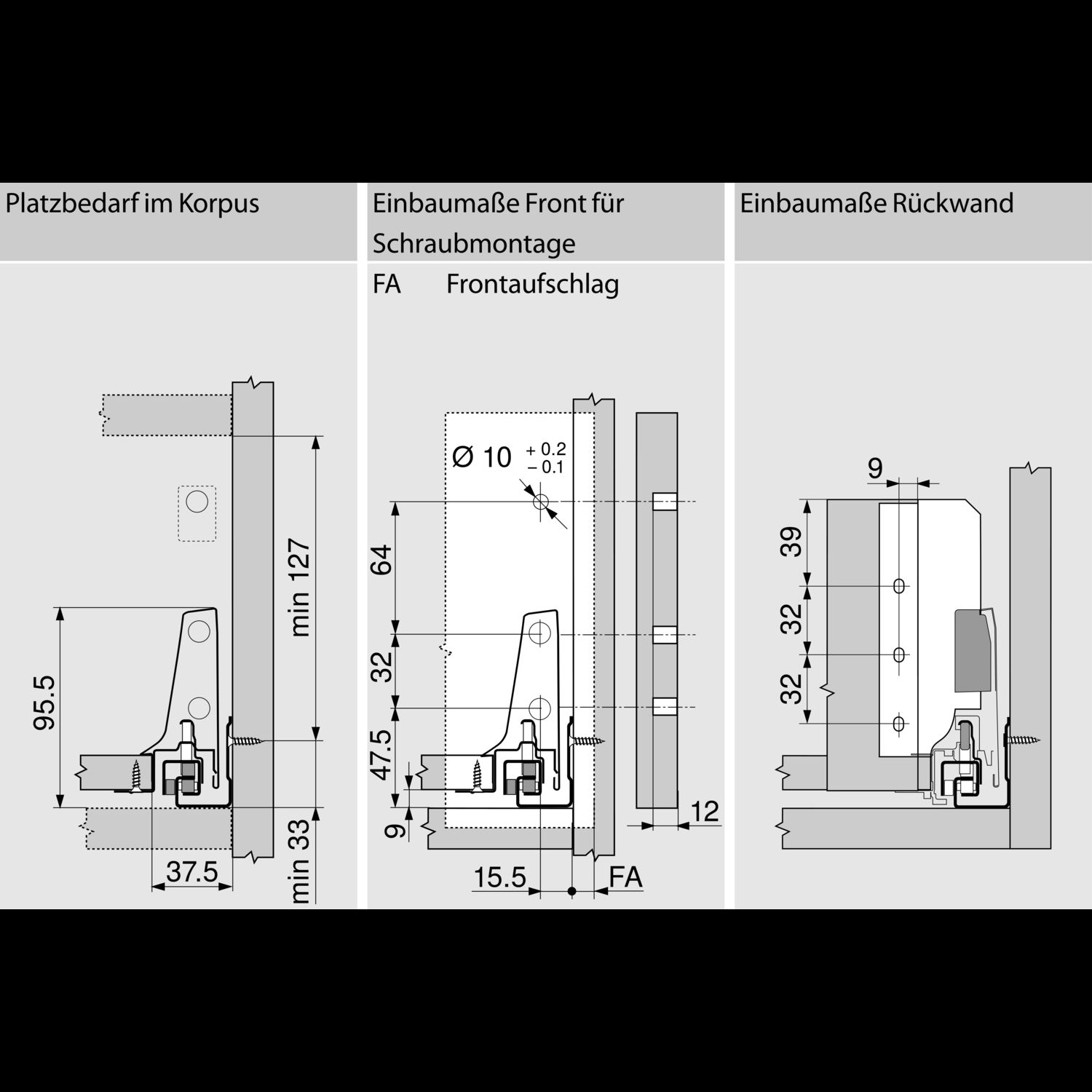 BLUM TANDEMBOX antaro Rückwandhalter Höhe B vasalat