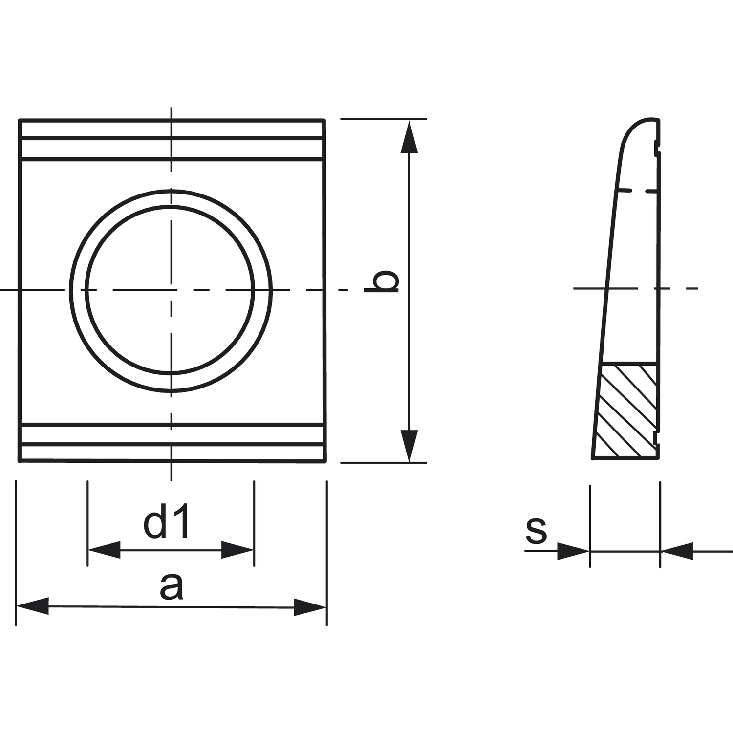 Vierkantscheibe DIN 434, Stahl verzinkt blau vasalat
