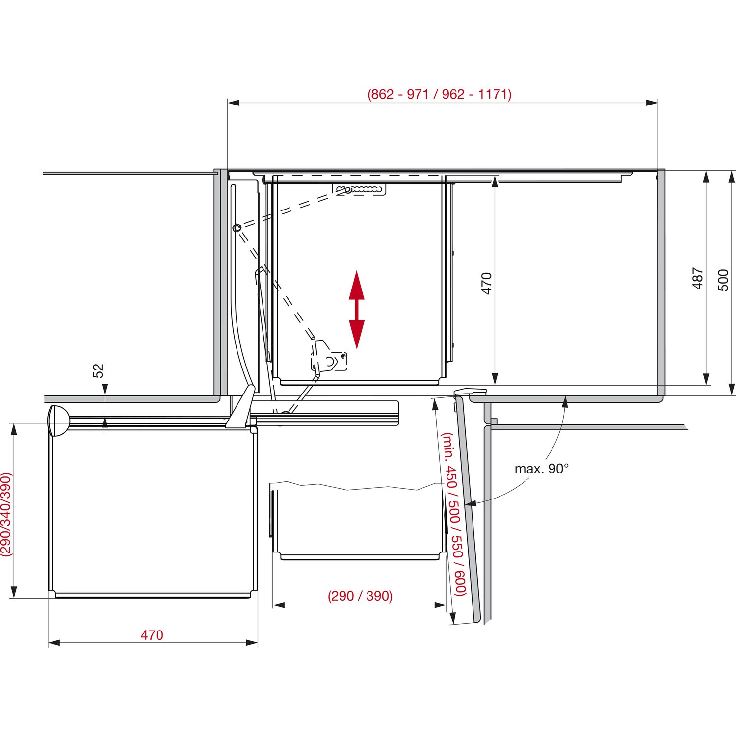 PEKA Schwenkbeschlag Magic Corner Comfort vasalat