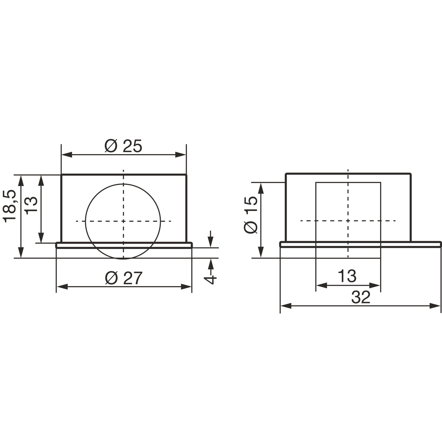 RollerMini BSR Bohrsenkrolle soft Radüberstand 4 mm, ø 25